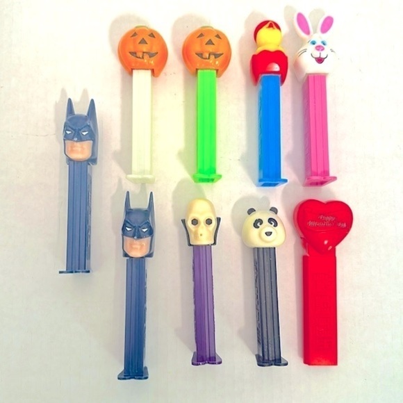 Set‎ of 9 Assorted Batman Skeleton Panda Pez Dispensers - Picture 1 of 4